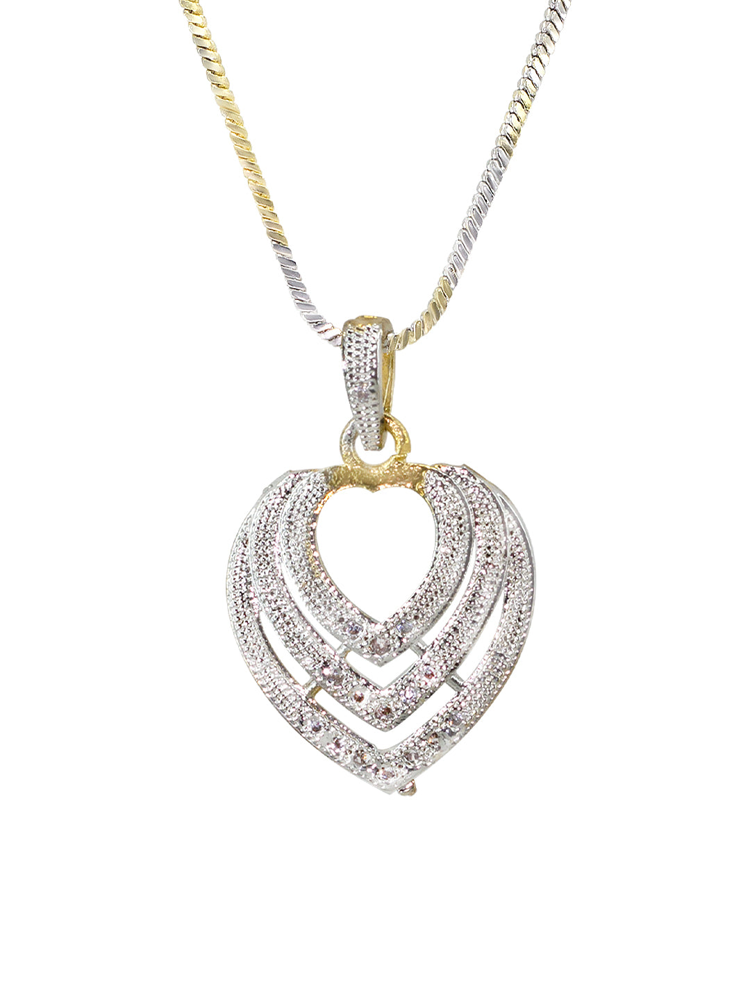 Gold Plated Heart AD Pendant Set