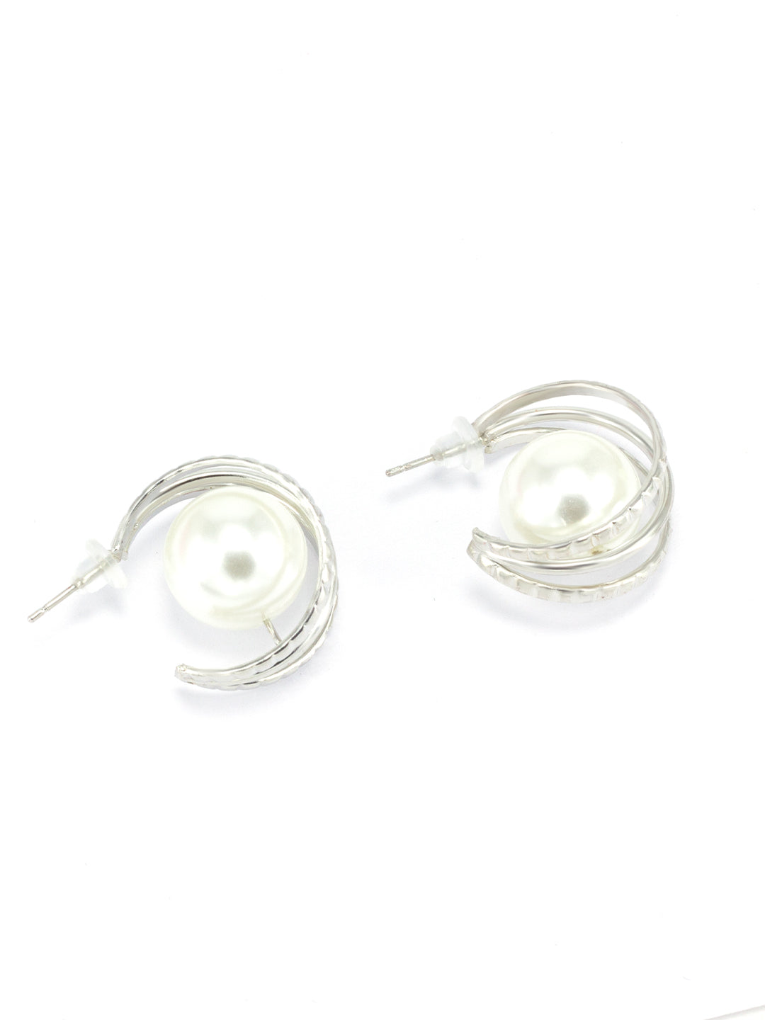 Pearl Half Hoop Earrings