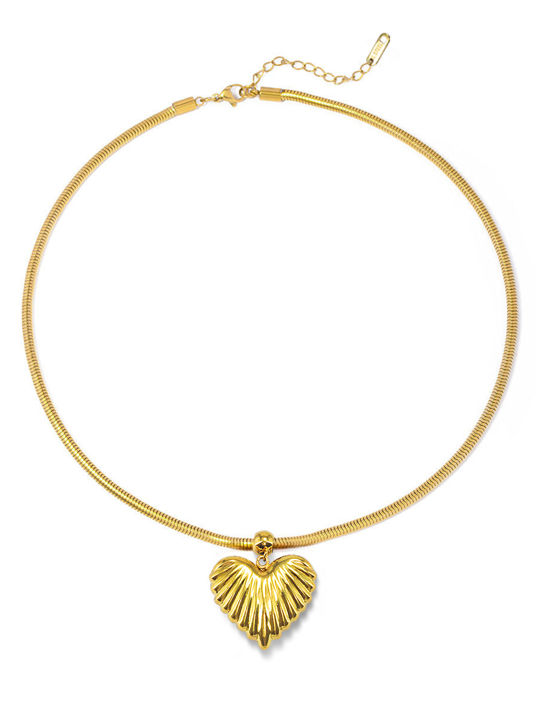Anti Tarnish Stainless Steel Trendy Heart Hasli Choker Necklace