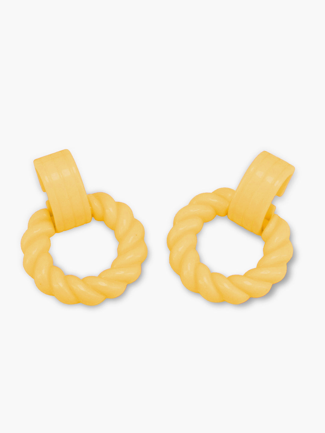 Yellow Twisted Earrings