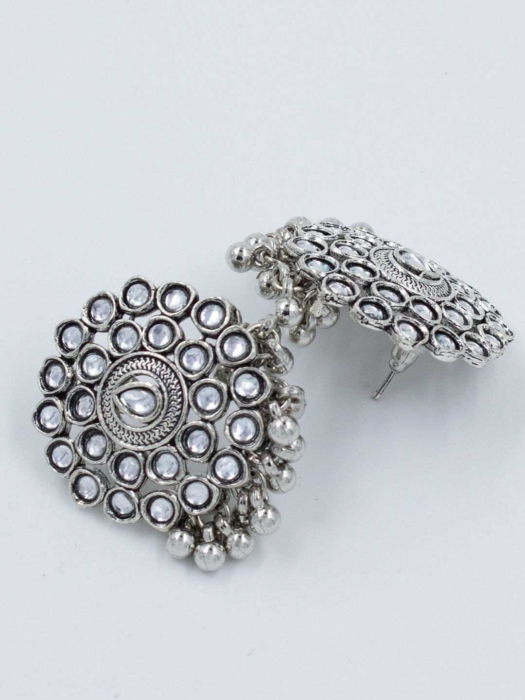 Stone & Beads Drop Stud Earring