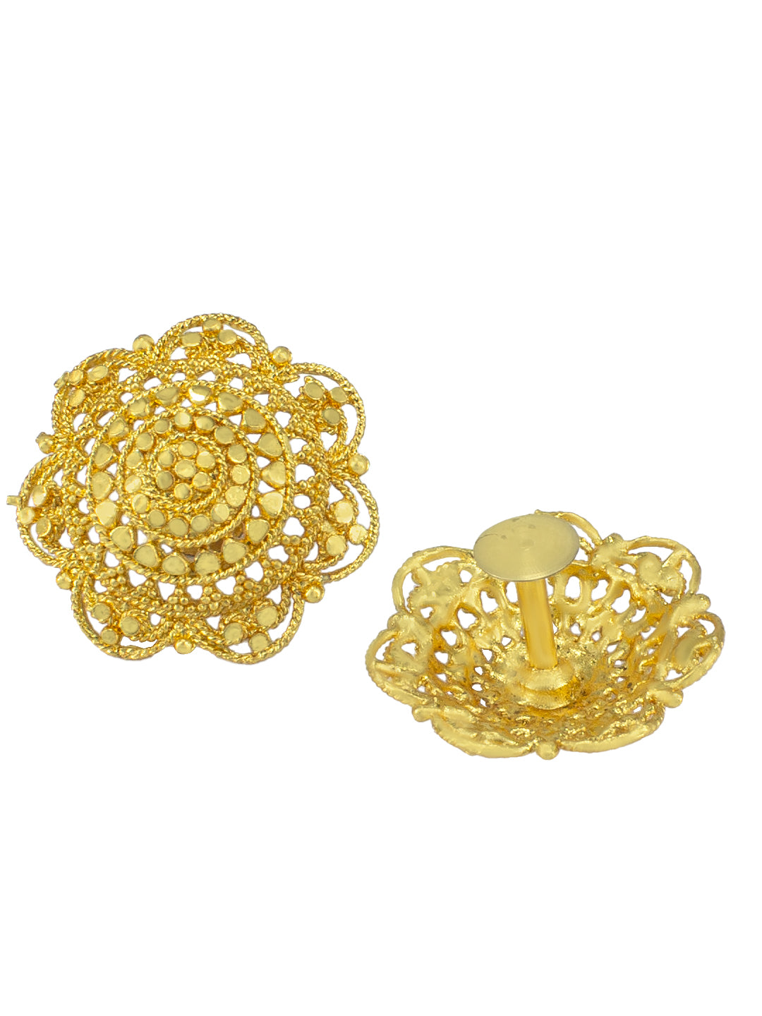 Gold Plated Floral Stud Earrings
