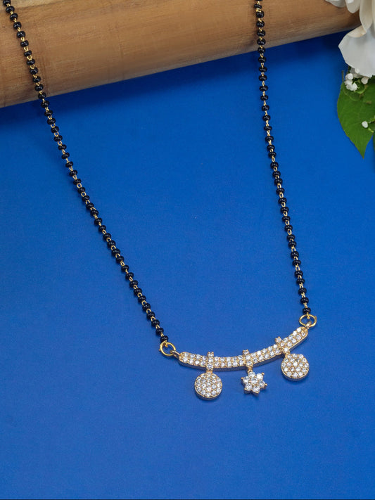 Golden American Diamond Mangalsutra