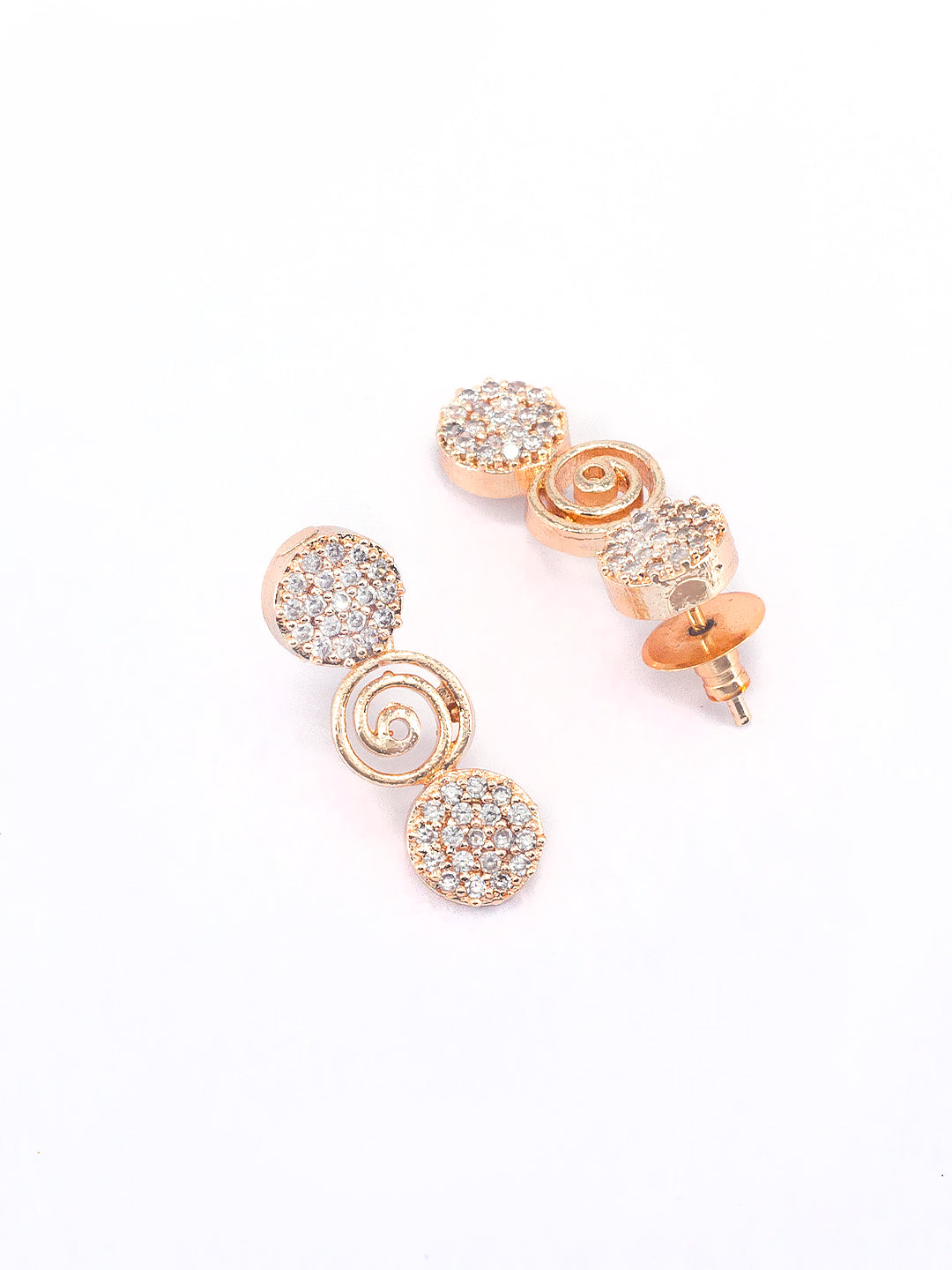 Rose Gold Plated American Diamond Spiral Jewellery Set