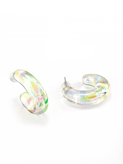 Holographic Half Hoop Earrings