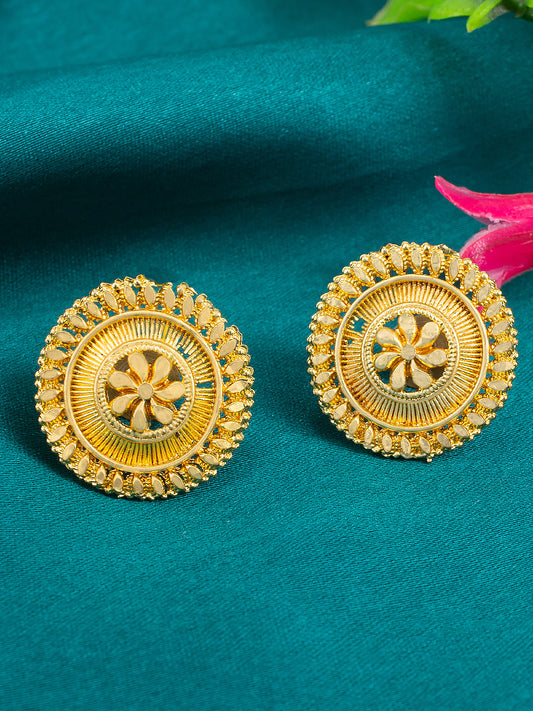 Gold Plated Floral Stud Earrings
