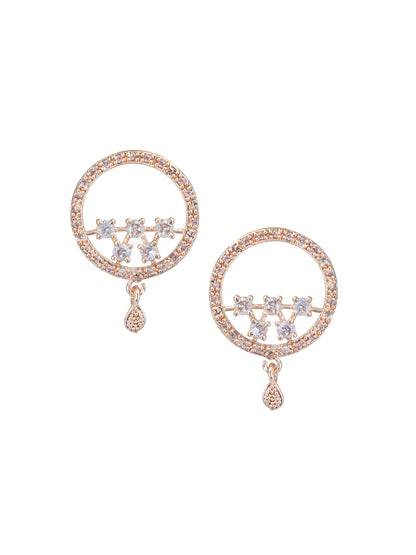 Rose Gold Plated American Diamond Circular Jewellery Set