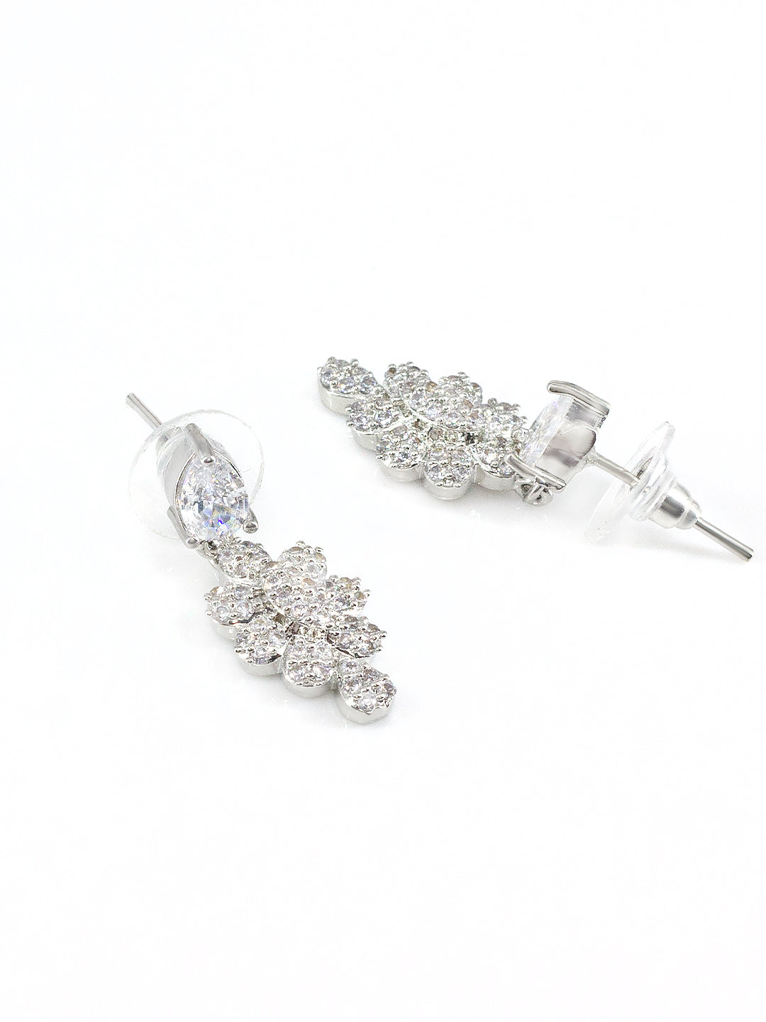 AD Studded Floral Sleek Jewellery Set
