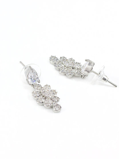 AD Studded Floral Sleek Jewellery Set