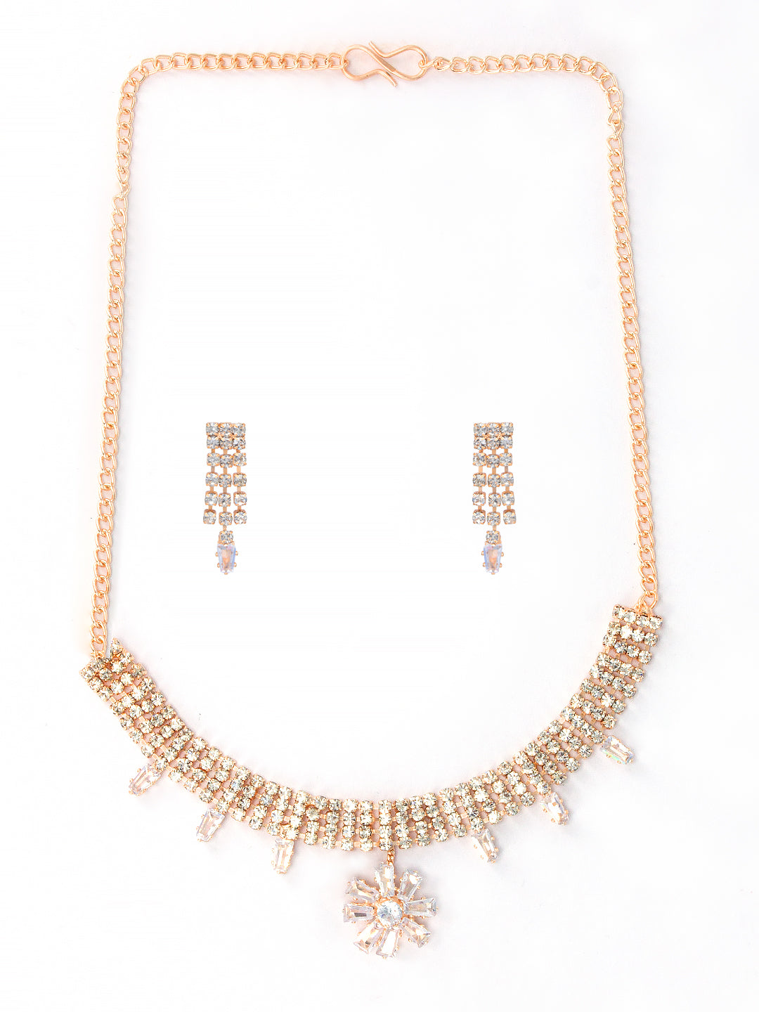 Floral CZ Jewellery Set