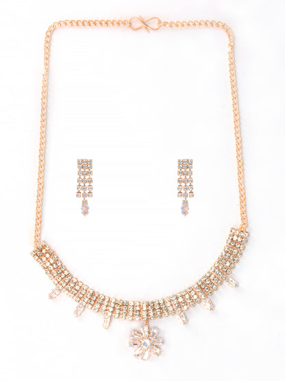Floral CZ Jewellery Set