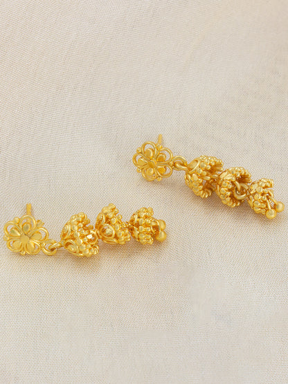 Floral Multi Layered Jhumka Earrings