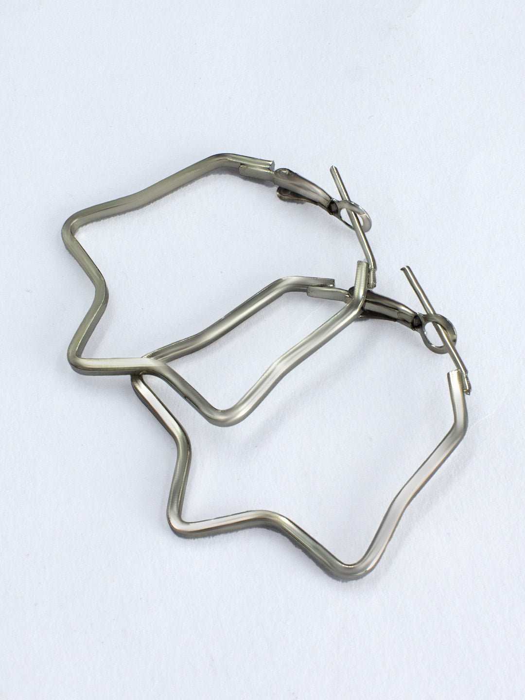 Black Star Hoop Earrings