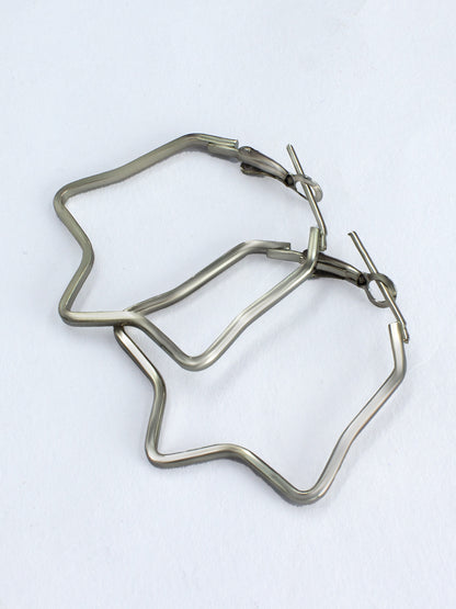 Black Star Hoop Earrings