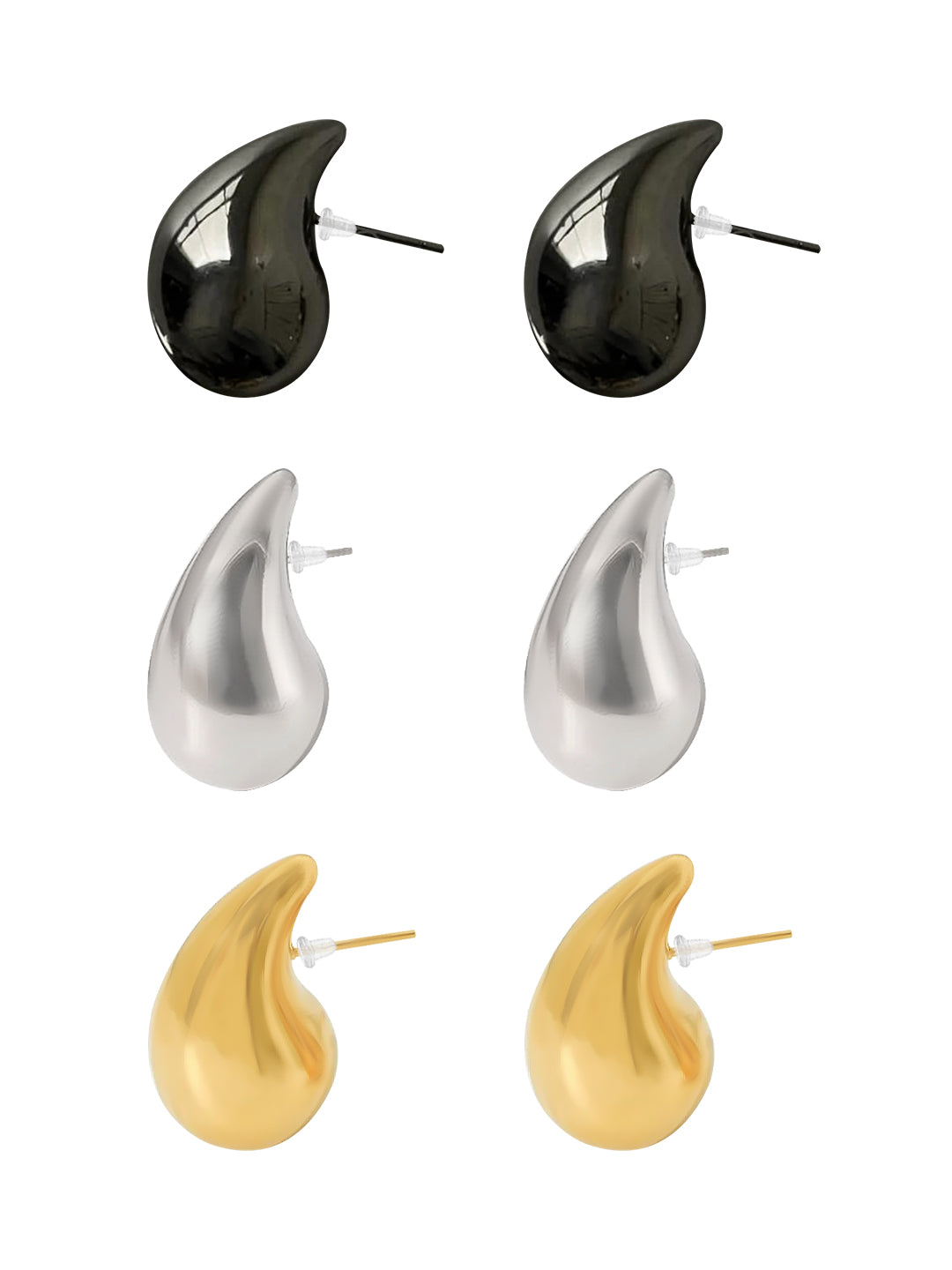 Pack of 3 Chunky Stud Earrings