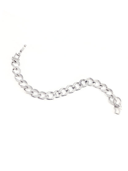 Stainless Steel Anti Tarnish American Diamond Link Chain Bracelet