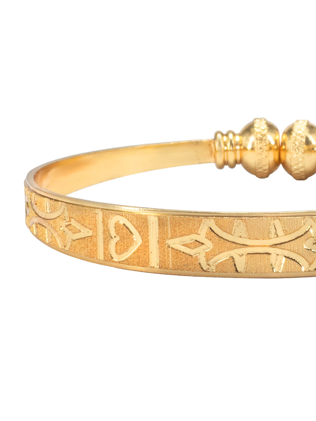 Gold Plated Kada Style Adjustable Brass Bangle Pair