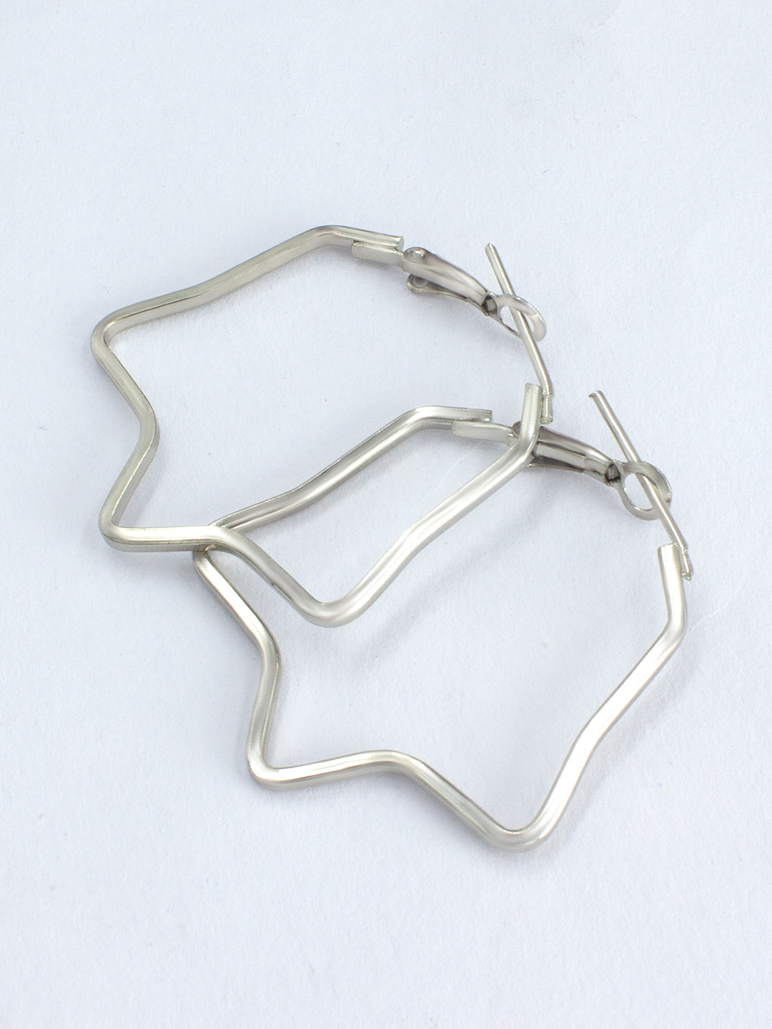 Silver Plated Star Hoop Earrings