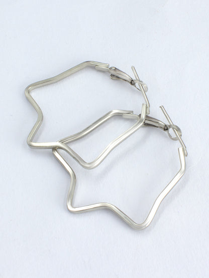 Silver Plated Star Hoop Earrings