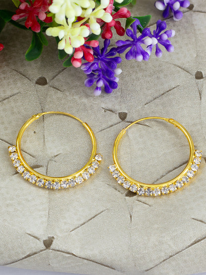 CZ Stone Hoop Earrings