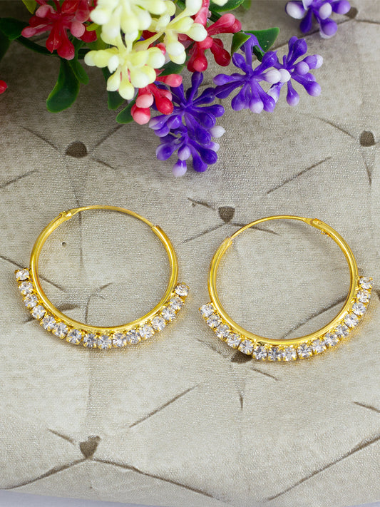 CZ Stone Hoop Earrings