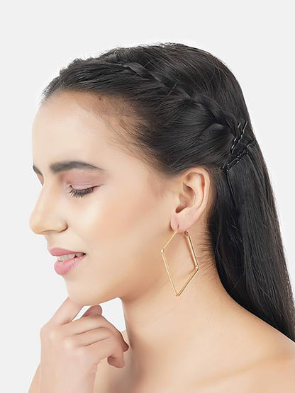 Gold Plated Square Hoop Earrings