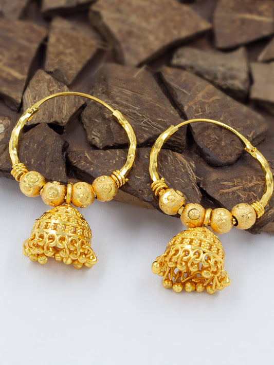 Circular Beaded Jhumka Earrings