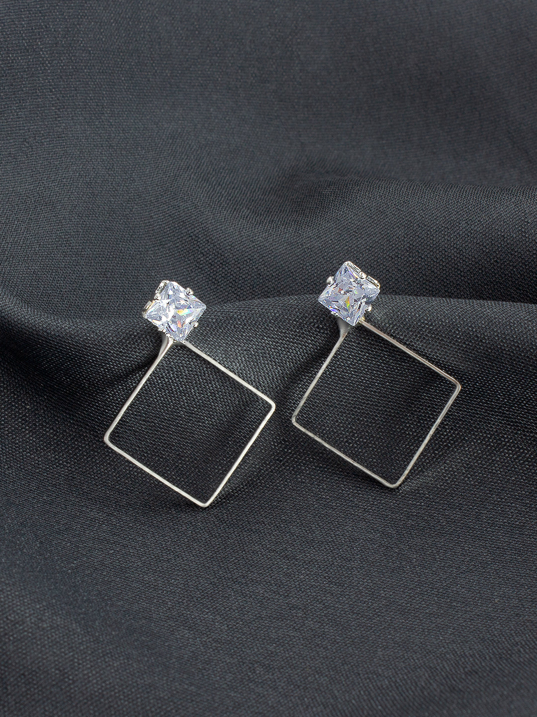 Square Artificial Stone Stud Earrings