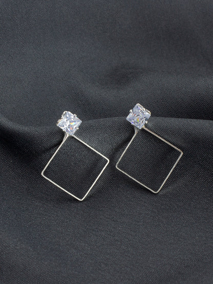 Square Artificial Stone Stud Earrings