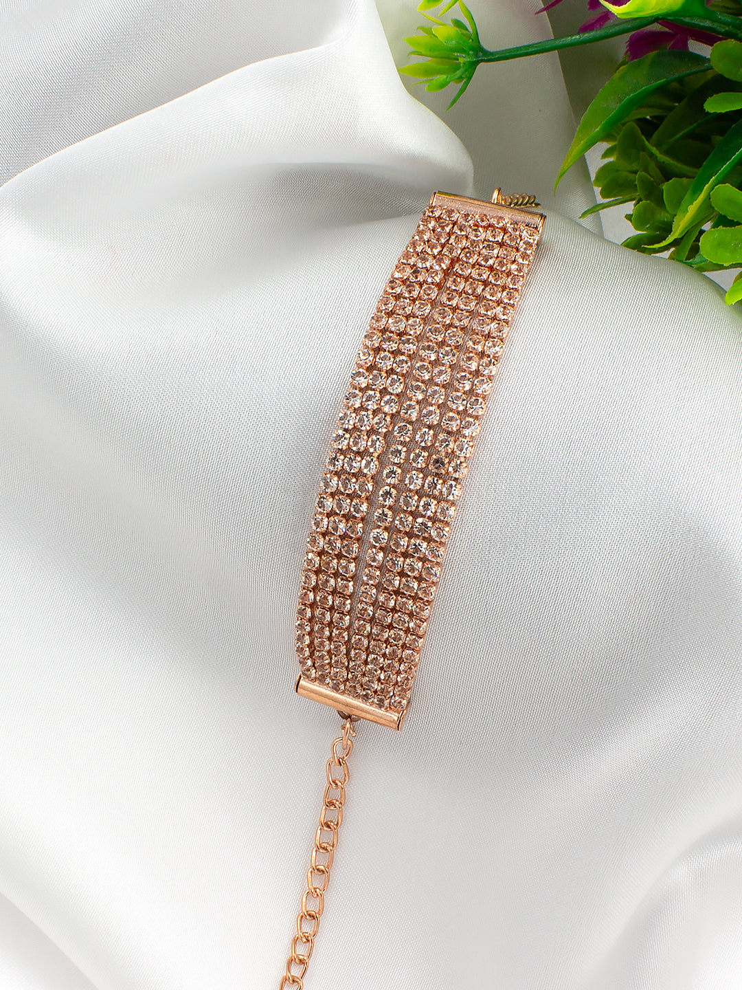 Rose gold Plated American Diamond Wraparound Bracelet
