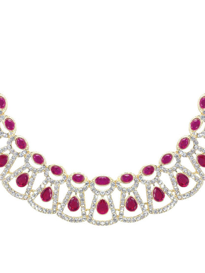Maroon Floral Jewellery Set