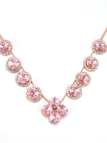 Pink Floral Jewellery Set