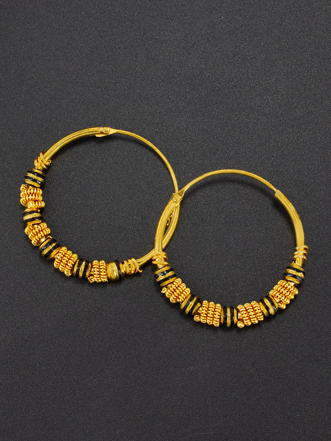 Circular Beaded Hoop Earrings