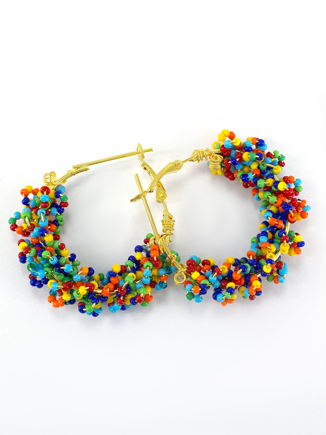 Multicolor Beads Hoop Earrings