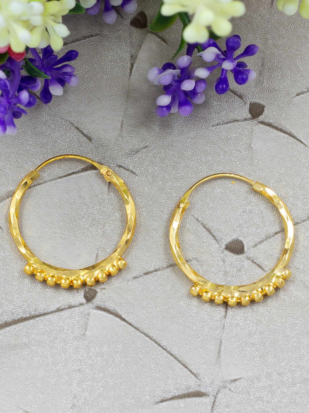 Gold Plated Circular Hoop Earrings