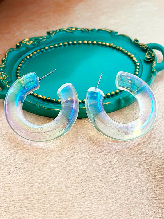 Holographic Half Hoop Earrings