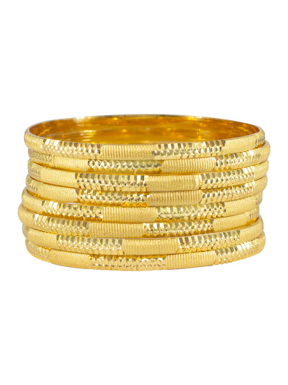 Set Of 8 Brass Minimal Bangles