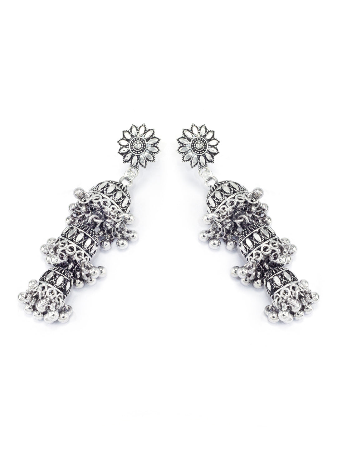 Floral Layered Drop Jhumka