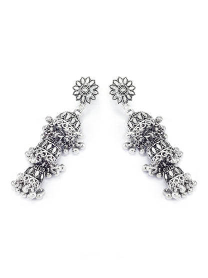 Floral Layered Drop Jhumka