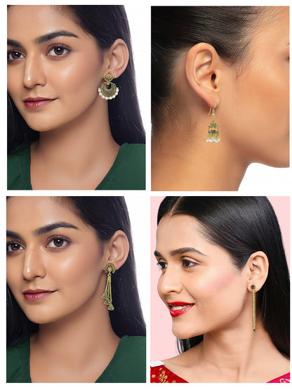 Pack of 6 Traditional Drop Earrings