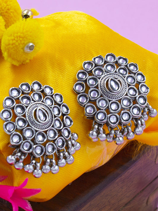 Stone & Beads Drop Stud Earring