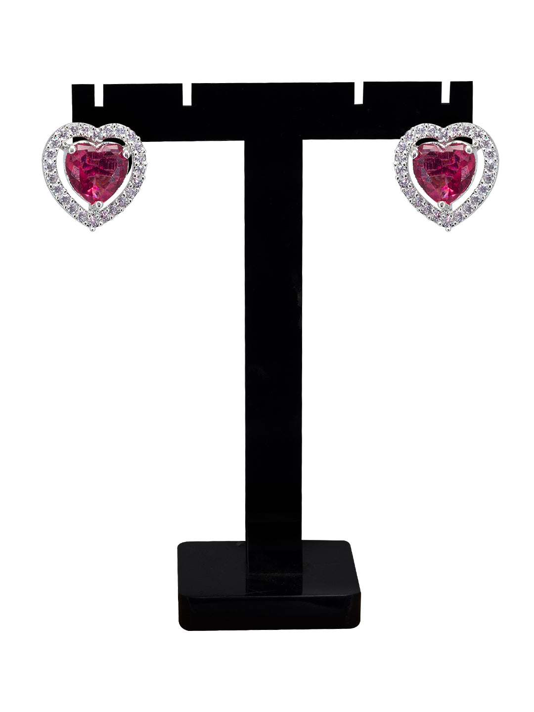 Trendy Red Heart AD Earrings
