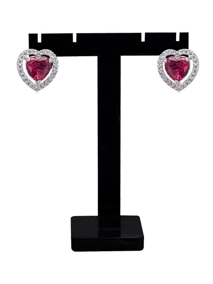 Trendy Red Heart AD Earrings