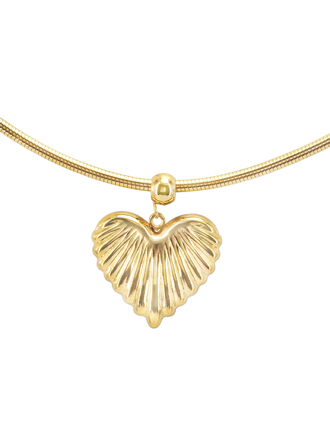 Anti Tarnish Stainless Steel Trendy Heart Hasli Choker Necklace