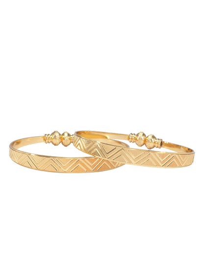 Gold Plated Brass Kada Openable Bangle Pair