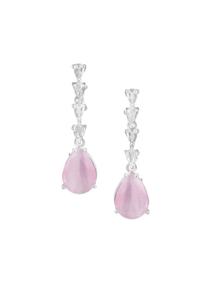 Pink Teardrop AD Jewellery Set