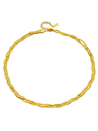 Anti Tarnish Trendy Twisted Snake Chain Necklace