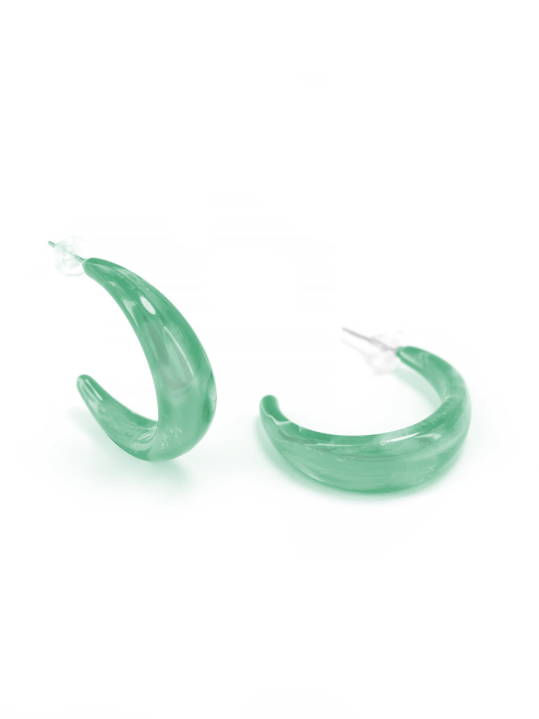 Mint Green Half Hoop Earrings