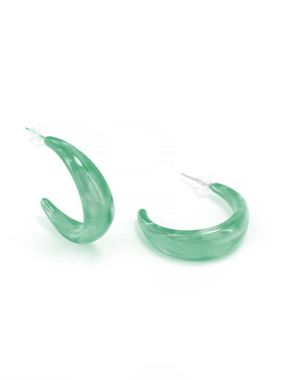 Mint Green Half Hoop Earrings