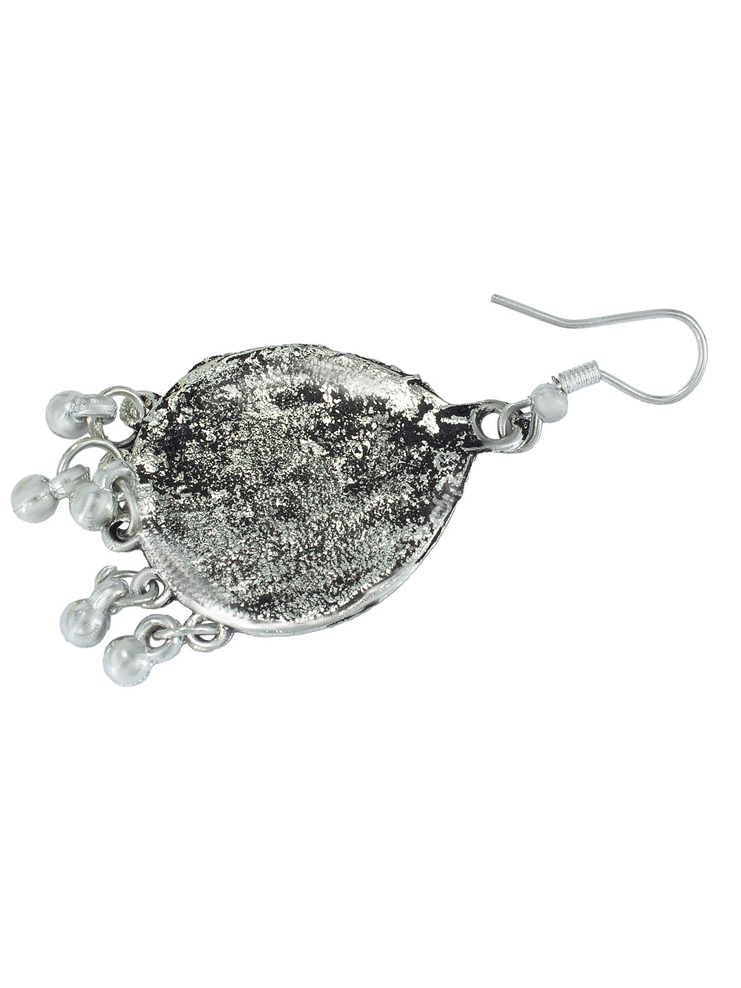 Silver Oxidized Fish Drop Earrings